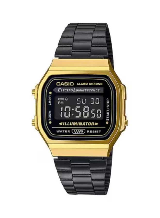 CASIO Unisex Stainless Steel Digital Watch A168WEGB-1BDF - 36.3 mm