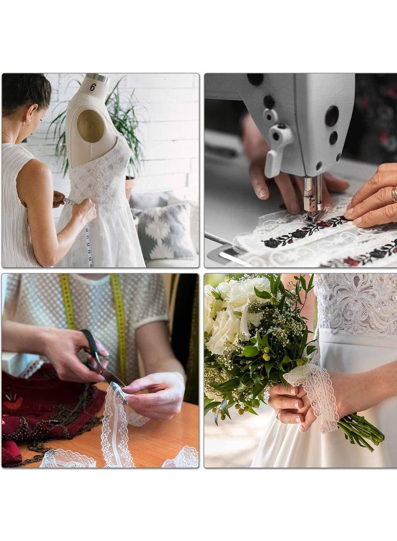 Vintage White Lace Ribbon Roll, 40 Yards Cotton Trim with Scalloped Edge for Wedding Decor, Crafts and Crochet Projects - Image 5