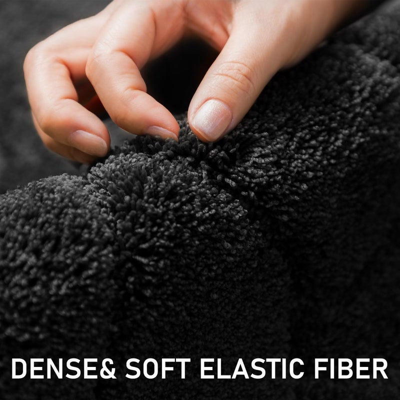 BSICPRO Large Dog Door Mat for Muddy Paws, 22x47 Absorbent Dirt Trapper Long Door Mat, Non-Slip Washable Mud Mat for Dogs, Polyester Microfiber Soft Pet Rug Mat for Entryway, Mud Dog Paws, Patio (Black) - Image 2