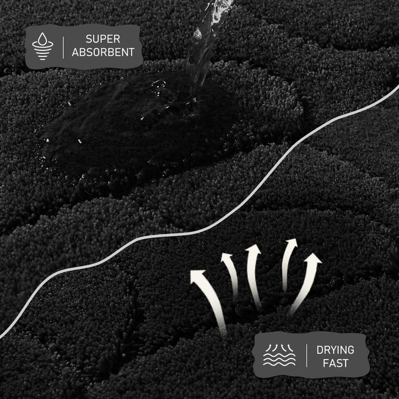 BSICPRO Large Dog Door Mat for Muddy Paws, 22x47 Absorbent Dirt Trapper Long Door Mat, Non-Slip Washable Mud Mat for Dogs, Polyester Microfiber Soft Pet Rug Mat for Entryway, Mud Dog Paws, Patio (Black) - Image 4