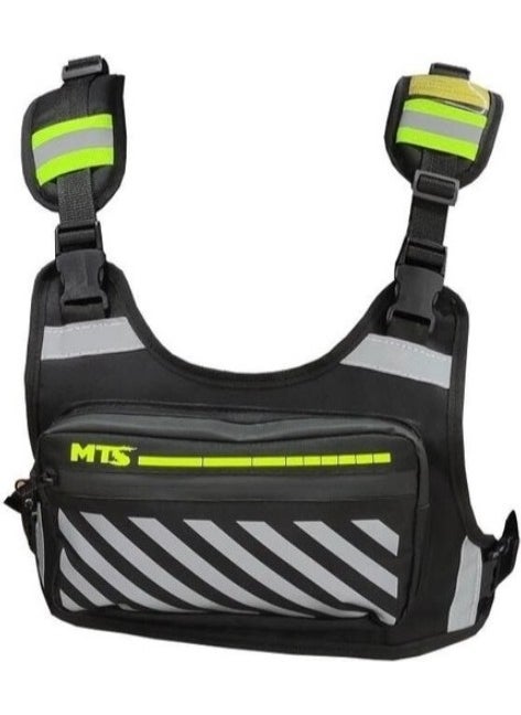 Anka Shop Motorcycle Chest Bag Reflective Vest Wind Protection Practical Bicycle Motor Courier Bag with Plenty of Pockets  - Image 3