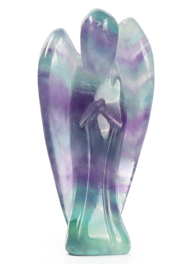 Artistone Rainbow Fluorite Guardian Angel Statue Healing Pocket Angel Stones Handcraft Gemstone Crystal Figurines with Gift Box 2inch - Image 1