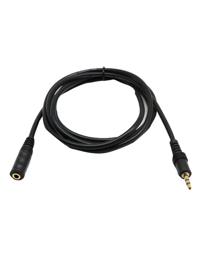 3m 3.5mm Extension Cable Lead Stereo Plug to Socket AUX Black - Image 1