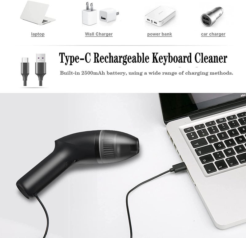 HONKYOB Mini Vacuum Cleaner-Rechargeable,Cordless,Desk Vacuum Cleaner for Dust,Hair,Crumbs,Car,Sewing Machine (H043) - Image 5