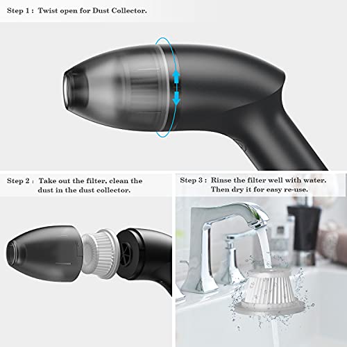 HONKYOB Mini Vacuum Cleaner-Rechargeable,Cordless,Desk Vacuum Cleaner for Dust,Hair,Crumbs,Car,Sewing Machine (H043) - Image 4
