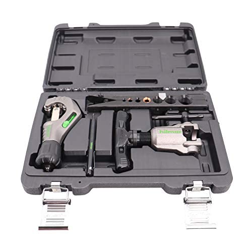 Hilmor 1937685 Orbital Flare Kit with 1/8" to 1-3/8" Tubing Cutter, Pen Style Deburring Tool and Storage Case, Black/Green, - Image 1
