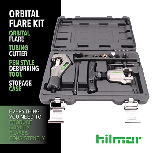 Hilmor 1937685 Orbital Flare Kit with 1/8" to 1-3/8" Tubing Cutter, Pen Style Deburring Tool and Storage Case, Black/Green, - Image 2