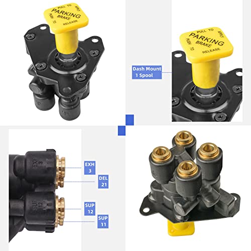 Ycsmyyds Dash Control Brake Valve Parking Brake Valve Replacement for Bendix 800733 IHC 2032342C91 Pp-Dc Type Dash Control Valve - Image 2