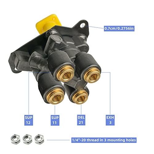 Ycsmyyds Dash Control Brake Valve Parking Brake Valve Replacement for Bendix 800733 IHC 2032342C91 Pp-Dc Type Dash Control Valve - Image 3