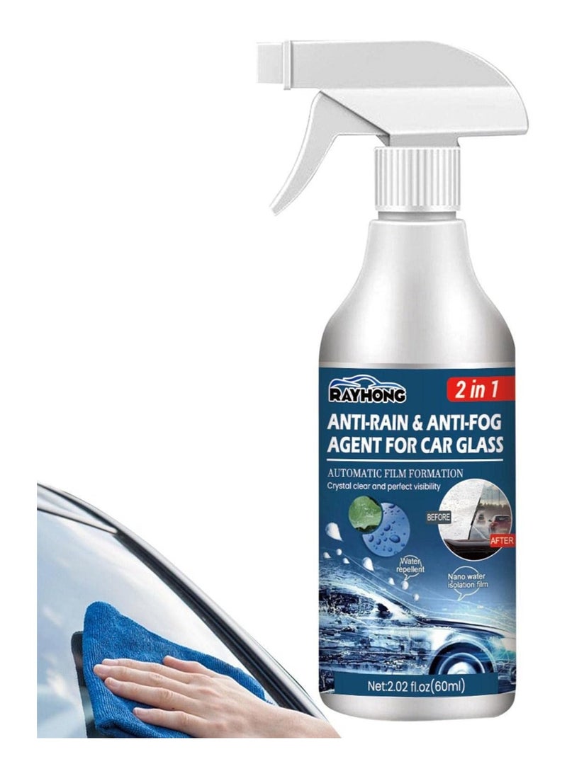 RAYHONG Anti Fog Spray for Car Windshield & Glasses, Long-Lasting Defogger for Swim Goggles, Eyeglasses, Ski Lenses, and Mirrors, Water-Repellent Coating for Clear Vision, 60ml  - Image 1