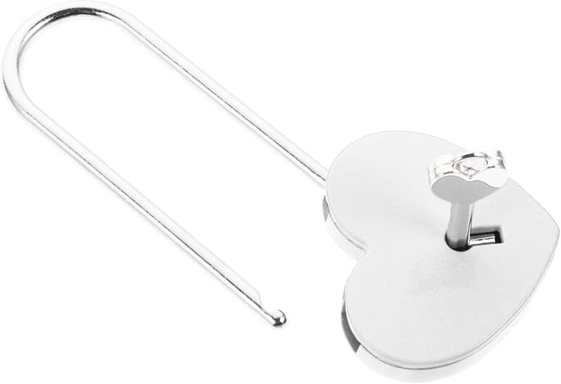 White Heart Shaped Padlock for Wedding Gifts Rustproof Diary Lock - Image 2