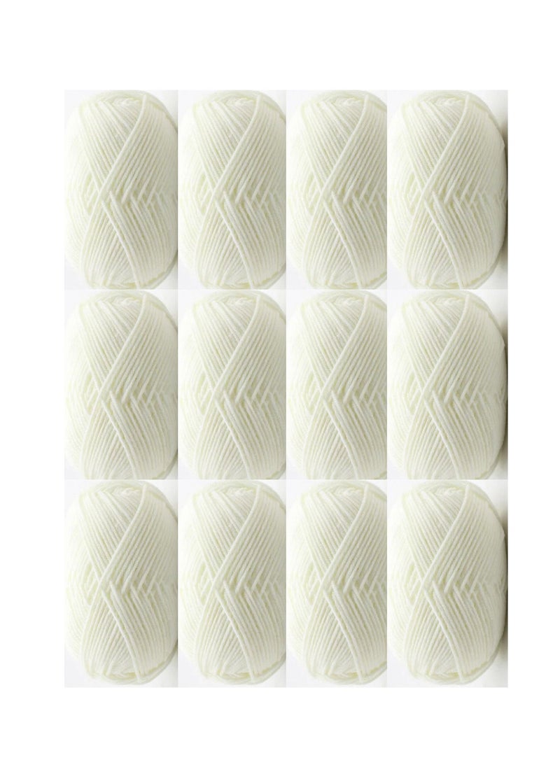Sterling - 12-Piece Knitting Yarn White - Image 1