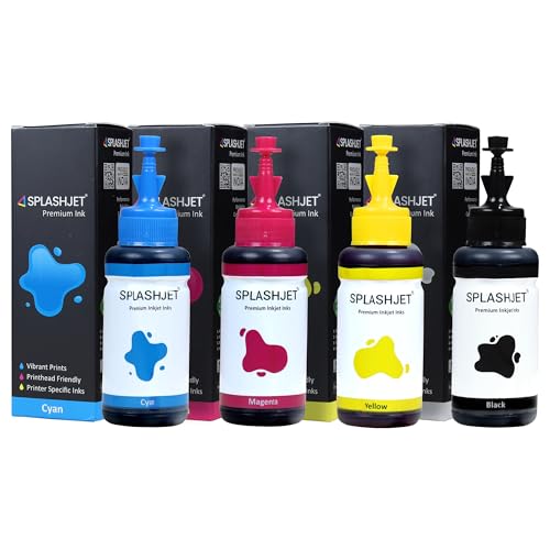Splashjet T664 Compatible Refill Ink for Epson L130, L360, L380, L361, L565, L210, L220, L310, L350, L355, L365, L385, L405, L455, L485 Printers (C/M/Y/Bk - 70g x 4) - 501756 - Image 1
