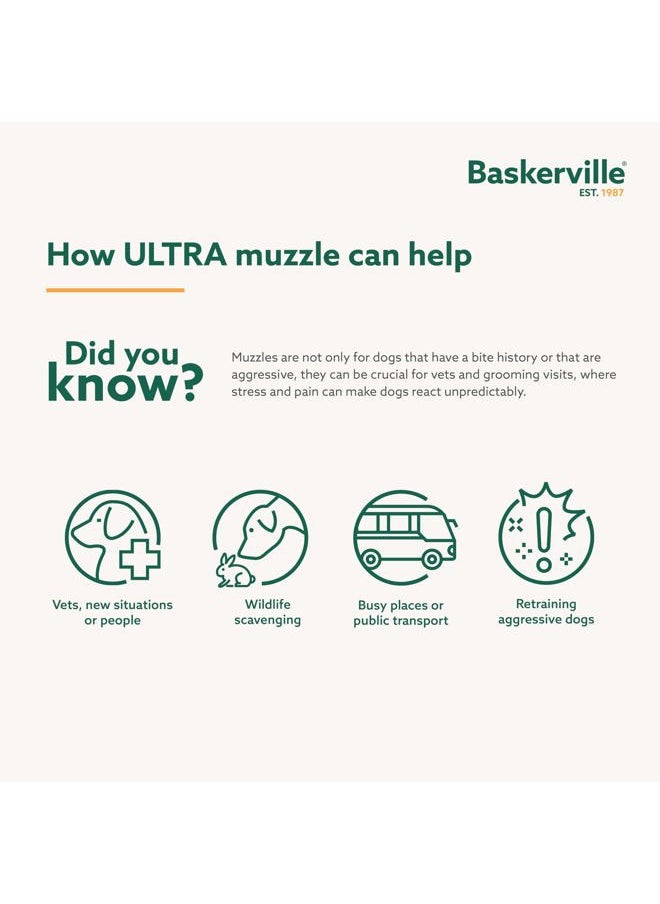 The Company of Animals BASKERVILLE ULTRA MUZZLE - Patented Humane Design, Breathable, Dog can Pant and Drink, Adjustable, Padded, Training Muzzle for Medium-sized Dogs, Prevents Biting, Wildlife Scavenging (Size 3, Black)  - Image 3