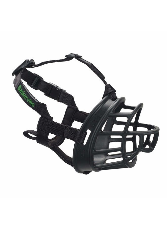 The Company of Animals BASKERVILLE ULTRA MUZZLE - Patented Humane Design, Breathable, Dog can Pant and Drink, Adjustable, Padded, Training Muzzle for Medium-sized Dogs, Prevents Biting, Wildlife Scavenging (Size 3, Black)  - Image 1