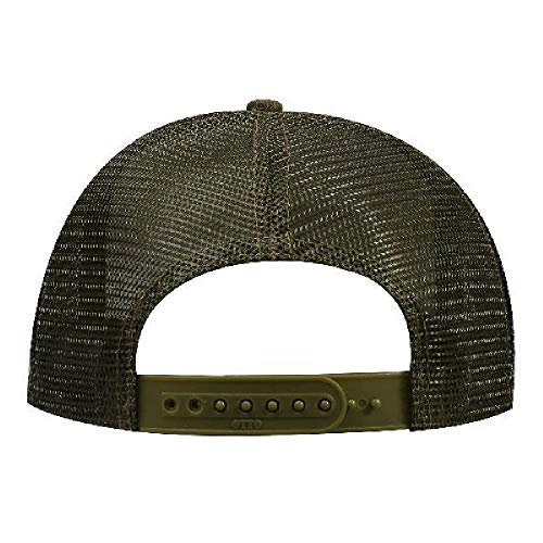 OTTO Polyester Foam Front 5 Panel High Crown Mesh Back Trucker Hat - Ol. Green - Image 4