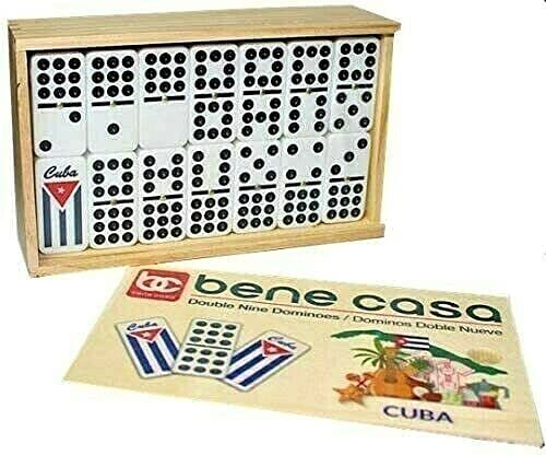 Bene Casa - Cuban Flag Double Nines Dominoes Set - 2-10 Players - Wooden Box with 55 Dominos - Image 5
