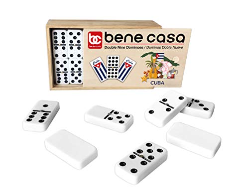 Bene Casa - Cuban Flag Double Nines Dominoes Set - 2-10 Players - Wooden Box with 55 Dominos - Image 3