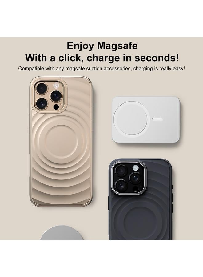 اس-توب جراب لهاتف iPhone 13 Pro Max مصنوع من السيليكون السائل المموج مع مادة التيتانيوم MagSafe - Image 3