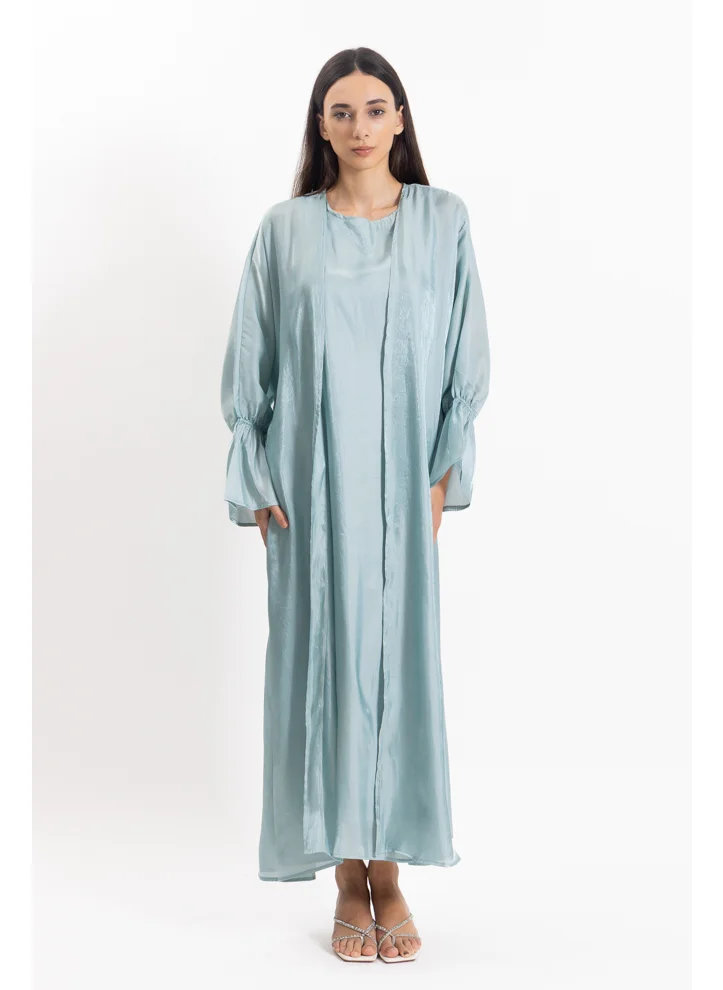 SHAPES SATIN ABAYA WITH INNER DRESS