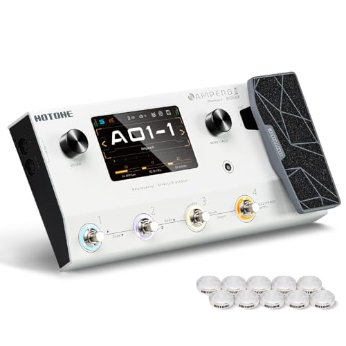 HOTONE MultiEffects Pedal Dual Effect Chains with Expression Pedal FX Loop MIDI IO Stereo OTG USB Audio Interface Touch Screen Ampero IIInclude 10 PCS Additional Footswitch Toppers - Image 1