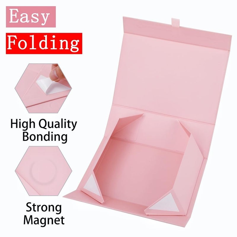 PLINJOY Pink Gift Box Large 13.5x11.8x4.7 Inches, Pink Gift Boxes for Presents with Magnetic Closure Lid, Luxury Gift Box Rectangle Collapsible Boxes for Gift Packaging - Image 3