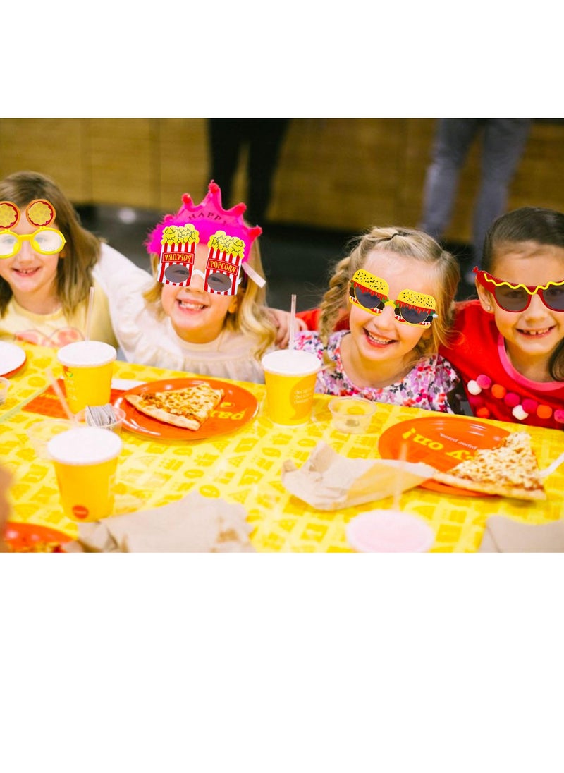 Party Sunglasses Pizza Party Supplies Glasses 4 Pairs Funny Beach Sunglasses Popcorn Hamburger Pizza Hot dog Modeling Funny Eyewear for Birthday Movie Bachelorette and Beach Parties - Image 5