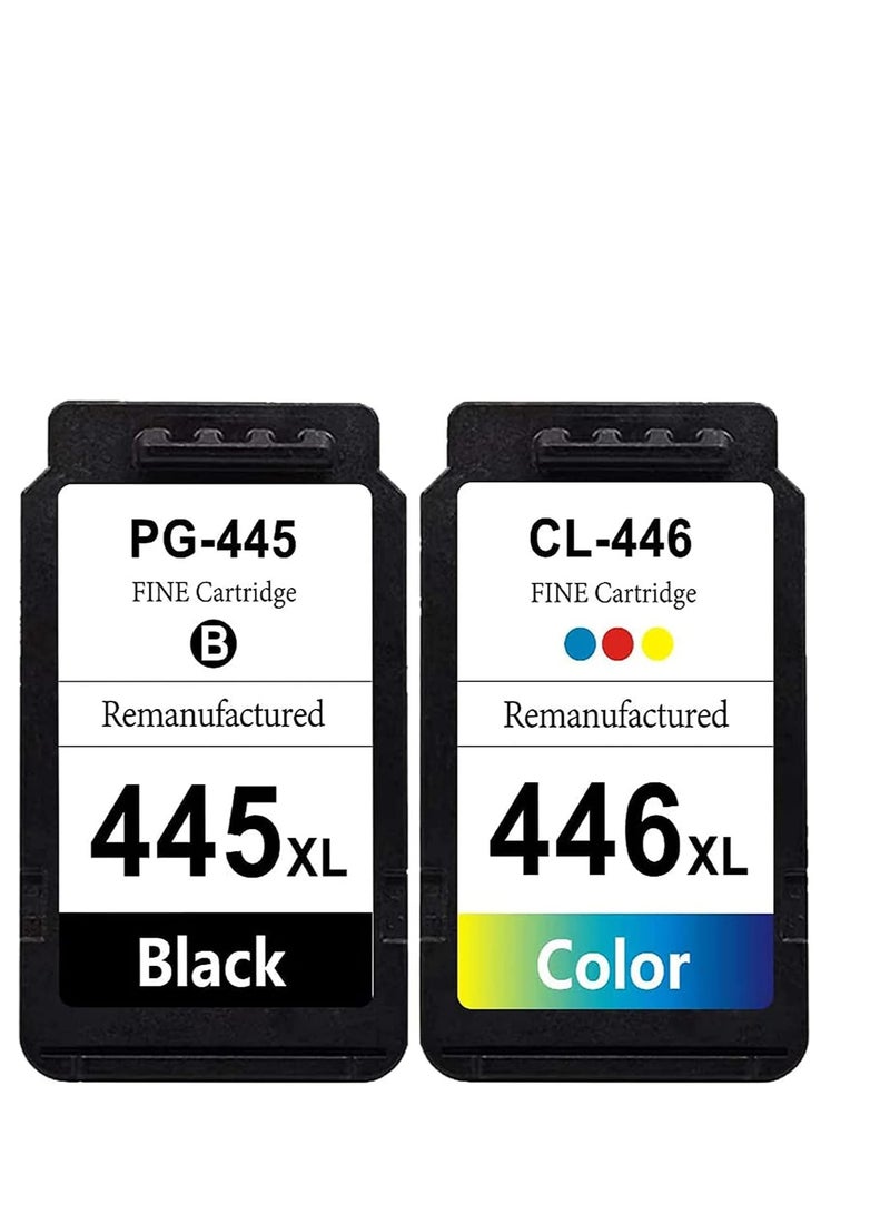 Terabyte خرطوشة حبر معاد تصنيعها 445XL 446XL لطابعة كانون بيكسما 445XL 446XL خرطوشات حبر فائقة لطابعات MX494 MG2440 MG2540 MG2940 MG2942 MG2944 IP2840 1 أسود 1 ثلاثي الألوان - Image 1