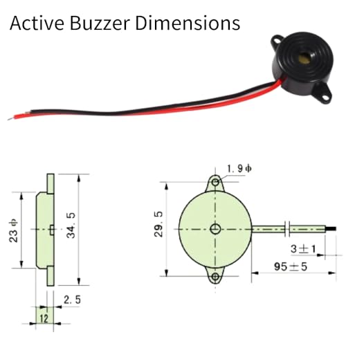 Hilitand 3-24V Active Buzzer, Buzzer Alarm, Piezoelectric Buzzer Alarm, Outdoor Warning Buzzer, Piezo Buzzer - Image 5