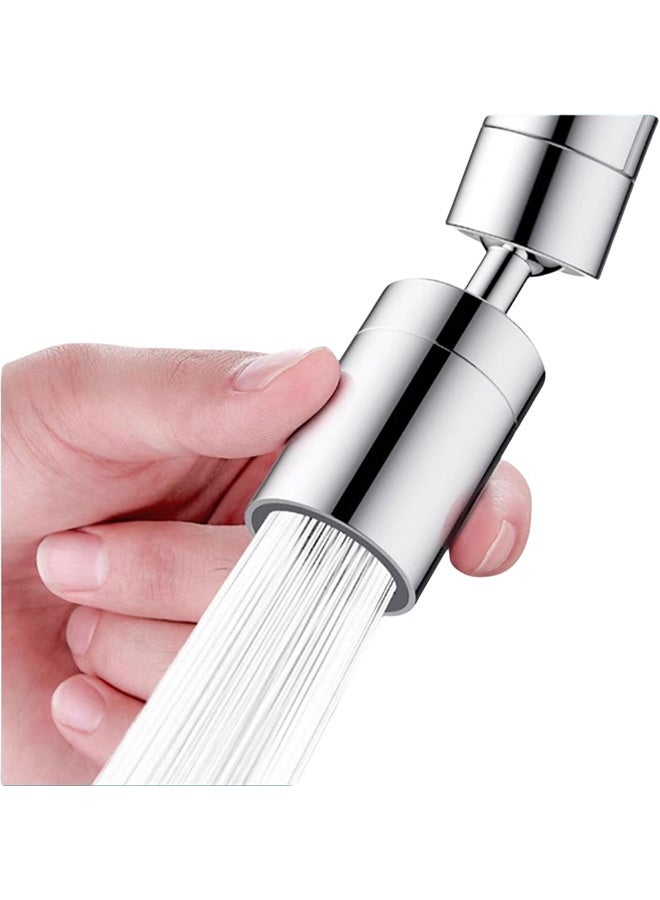 AGREON Rotating Faucet Aerator, 360° Swivel Faucet Extender with Dual-Function Spray & 6 Universal Adapters, Leak-Proof Faucet Head Sprayer Attachment for Kitchen/Bathroom, Chrome - Image 1