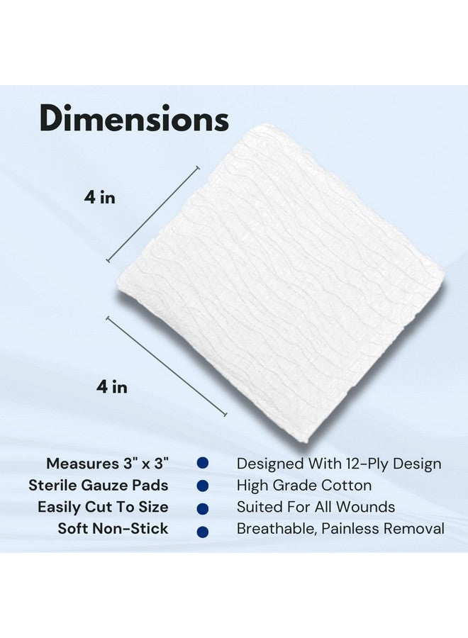 Dealmed Dealmed 4’’ x 4’’ Sterile Gauze Pads (100 Count) Disposable and Individually Wrapped Medical Gauze Pads, Wound Care Product for First Aid Kit and Medical Facilities (Pack of 1) - Image 3