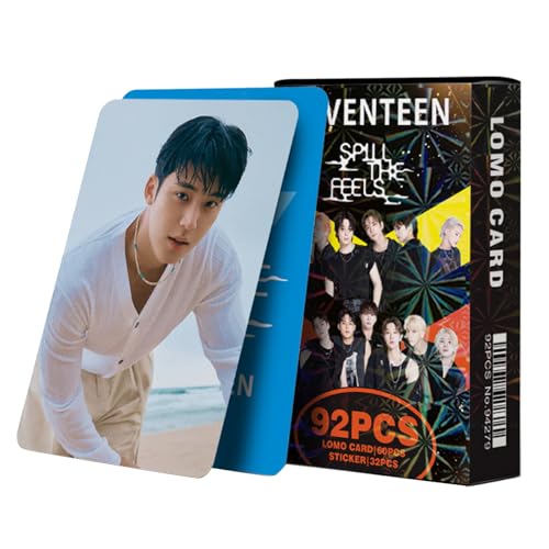 KPOPBP Seventeen Spill The Feels Album Photocards 60 PCS KPOP Lomo Cards Set 32 PCS Stickers Seventeen Photo Cards Merch gift for Boys and Girls - Image 1