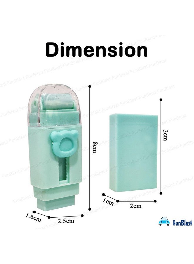 FunBlast Eraser for Kids - Pack of 1 Cute Roller Erasers Set for Kids, Eraser for Kids Stationary Set for Kids, Rubber Eraser for Kids, Stationary Kit for Kids (Sea Green) - Image 2