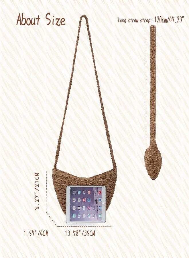 Fecialy Straw Crossbody Bag for Women Pleated Dumpling Shoulder Handbags Ruched Handmade Summer Beach Straw Bag - Image 3