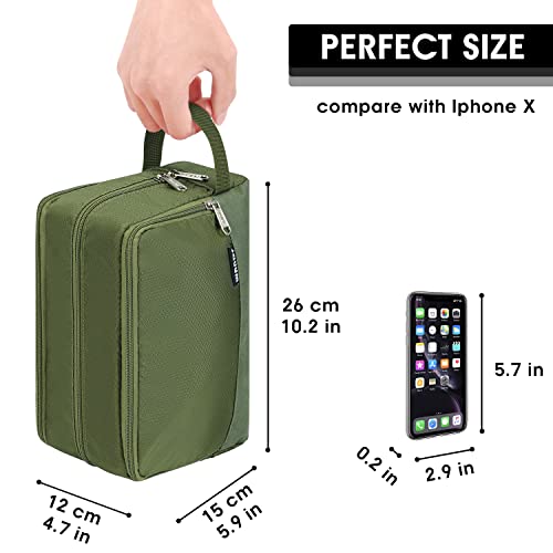 WANDF Toiletry Bag for Men Hanging Dopp Kit Water Resistant Shaving Bag Small Toiletry Bag for Traveling (Pure Green) - Image 2