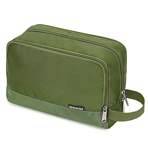 WANDF Toiletry Bag for Men Hanging Dopp Kit Water Resistant Shaving Bag Small Toiletry Bag for Traveling (Pure Green) - Image 1