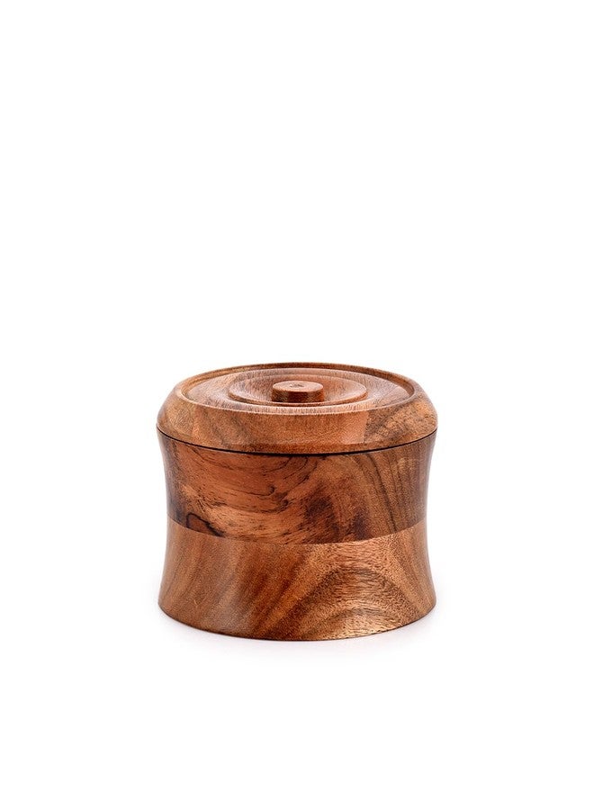 EDHAS Food Storage Canister Made from Acacia with Nature-Inspired Modern Design Food Canisters Loose Tea Coffee Sugar Spice Nuts (12.7cm x 12.7cm x 7.62cm) - Image 1