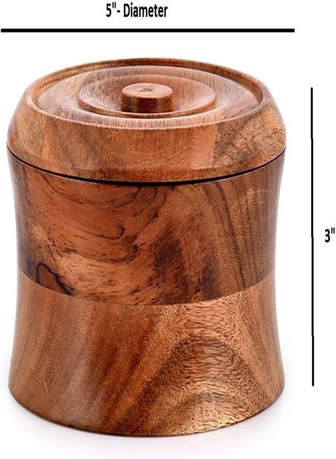 EDHAS Food Storage Canister Made from Acacia with Nature-Inspired Modern Design Food Canisters Loose Tea Coffee Sugar Spice Nuts (12.7cm x 12.7cm x 7.62cm) - Image 2