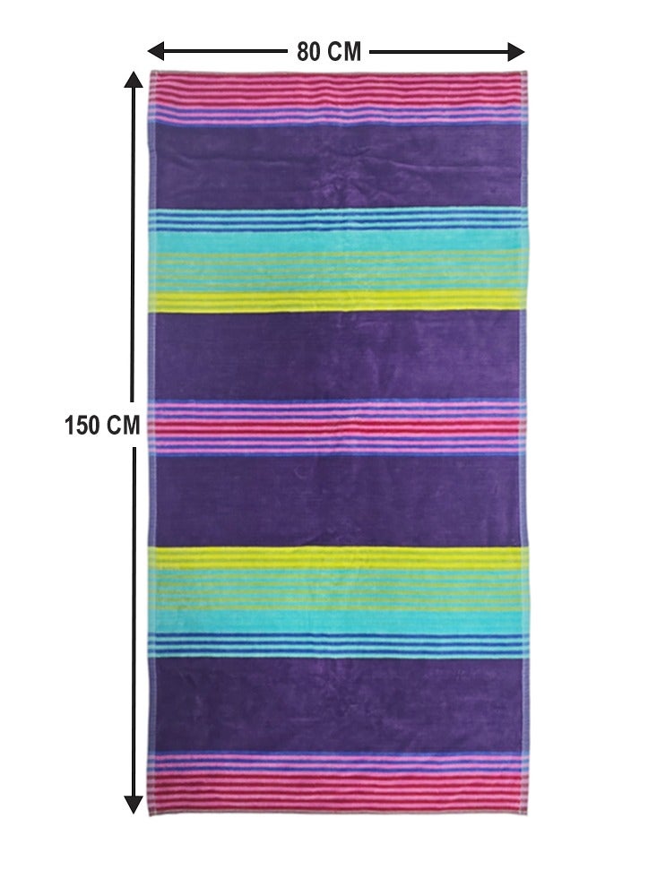 Kassino Premium Striped Large Beach Towels (80 x 150 cm) - 100% Cotton, Soft & Quick-Dry, Double Stitched for Durability, Perfect towels for Beach, Pool, and Travel (2PCS) (2, Mixed Stripes 1) - Image 3