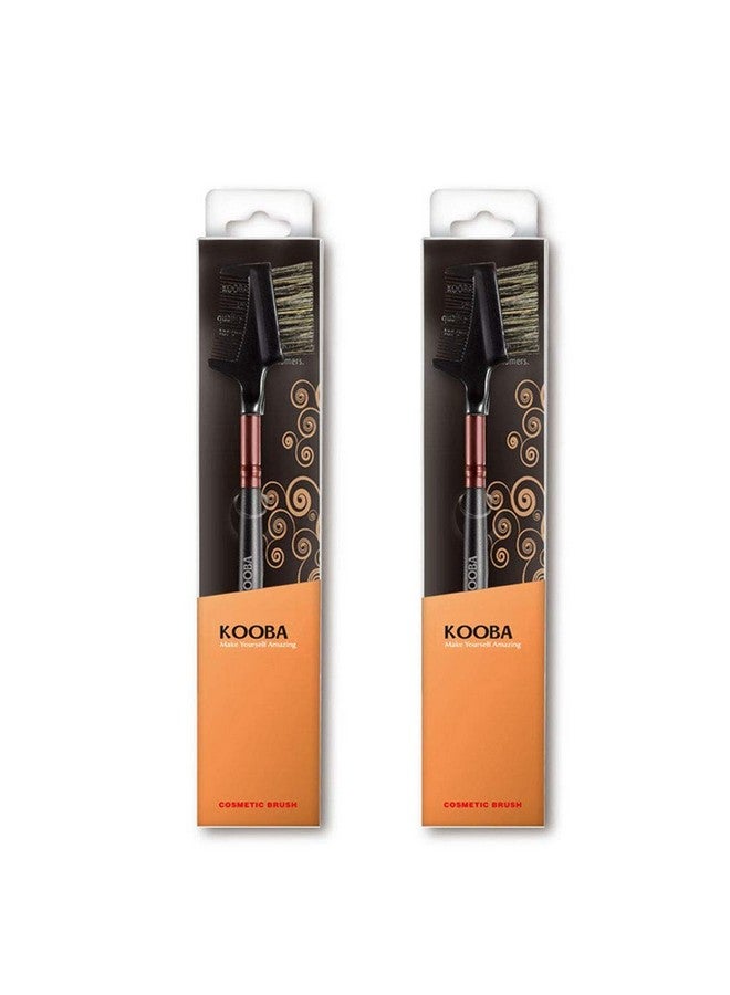 OWLFAVO Kooba Makeup Eyebrow Brush & Eyelash Comb 2 Pcs Portable Eye Powder Foundation Brush Beauty Cosmetic Tool For Professional And Travel Pack Of 2 - Image 5