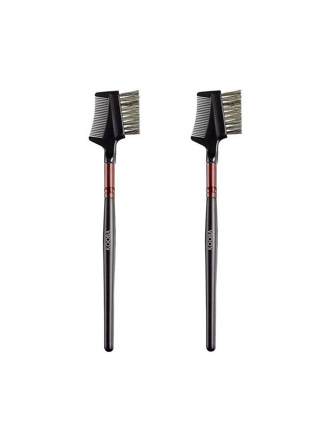 OWLFAVO Kooba Makeup Eyebrow Brush & Eyelash Comb 2 Pcs Portable Eye Powder Foundation Brush Beauty Cosmetic Tool For Professional And Travel Pack Of 2 - Image 1