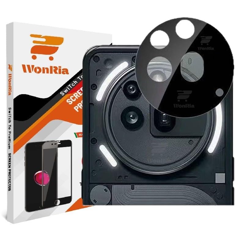 WonRia ® Pack 1- Back Camera Lens Protector for Nothing Phone 3A Pro | Nothing 3A Pro 5G Camera Glass Protector Guard [3D Premium] - Black - Image 1