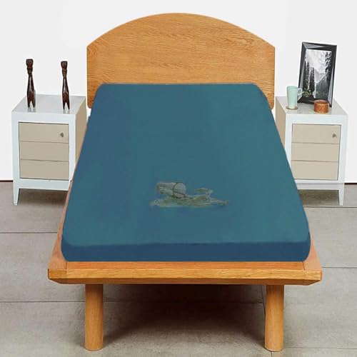 Trance Cotton Feel Terry Ultra Soft Waterproof Mattress Protector | Breathable - Hypoallergenic Mattresses Cover (72x36 inch | 6x3 feet, Teal - Pack of 1) - Image 1