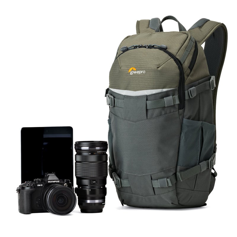 Lowepro LP37014-PWW, Flipside Trek BP 250 AW Backpack for Camera with ActiveZone Suspension System, Tablet Compartment, Grey/Dark Green - Image 3
