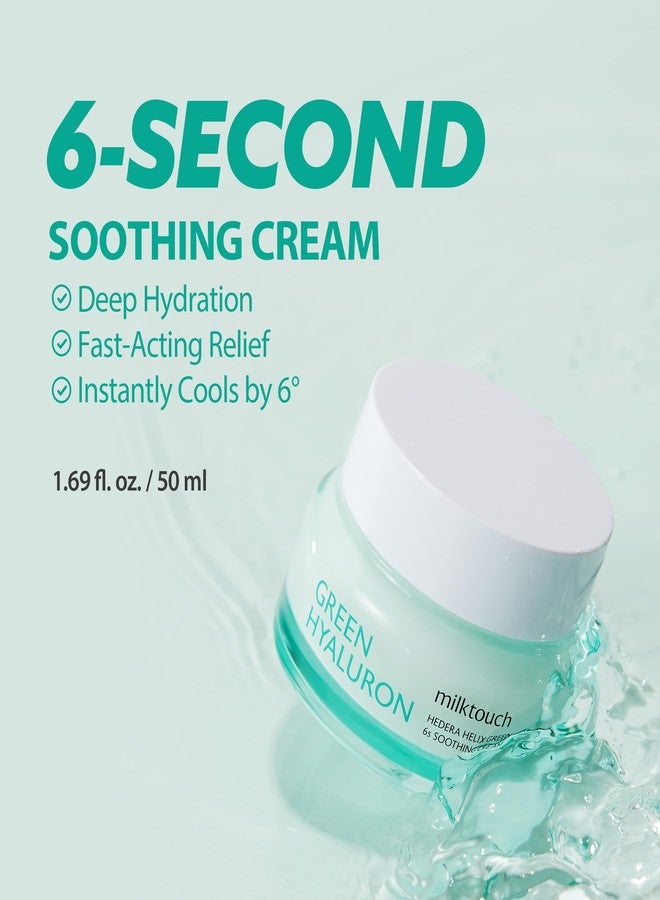 MILKTOUCH Green Hyaluron 6-Second Soothing Cream - Hydrating Gel Moisturizer for Sensitive, Dry, Oily Skin - Reduces Redness, Irritation, Fine Lines - Centella Asiatica & Hyaluronic Acid 1.69 Fl Oz - Image 2
