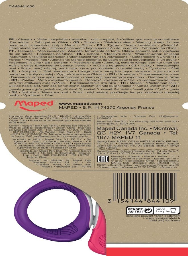 Maped Sensoft School Scissors with Asymmetric Flexible Handles, 5 Inch, Blunt, Assorted Colors (484410US) - Image 5