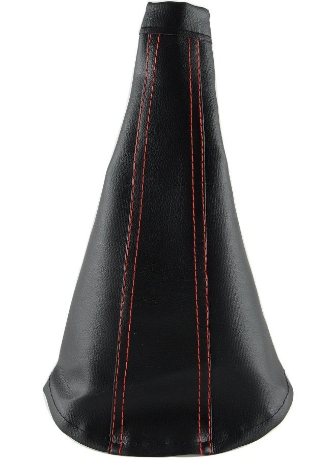 Pm-22181R Faux Leather Hand Brake Boot - Universal Fit/Black W Red Stitching