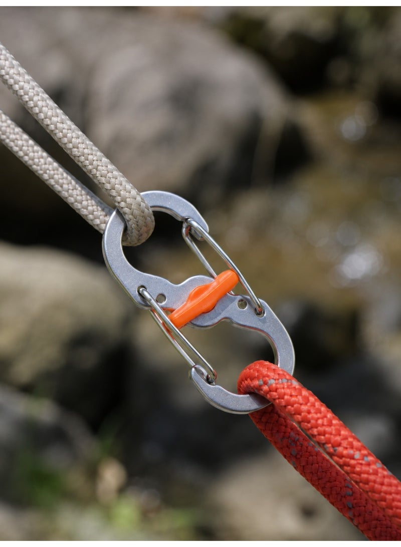 10PCS Locking S Carabiner Clips for Keys Bags and Outdoor Gear, Silvery - Image 5