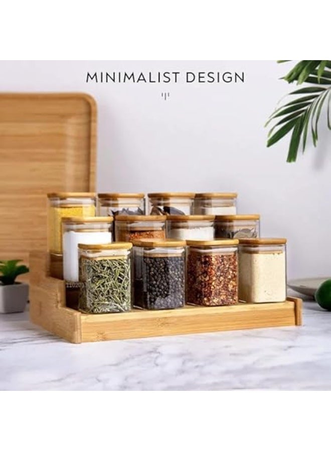 Generic Airtight Glass Food Storage Jar with Bamboo Lid – Clear Canister with Silicone Seal for Pantry, Coffee, Sugar, Tea, Spices & Snacks – Transparent/Bamboo – 1pcs - Image 3