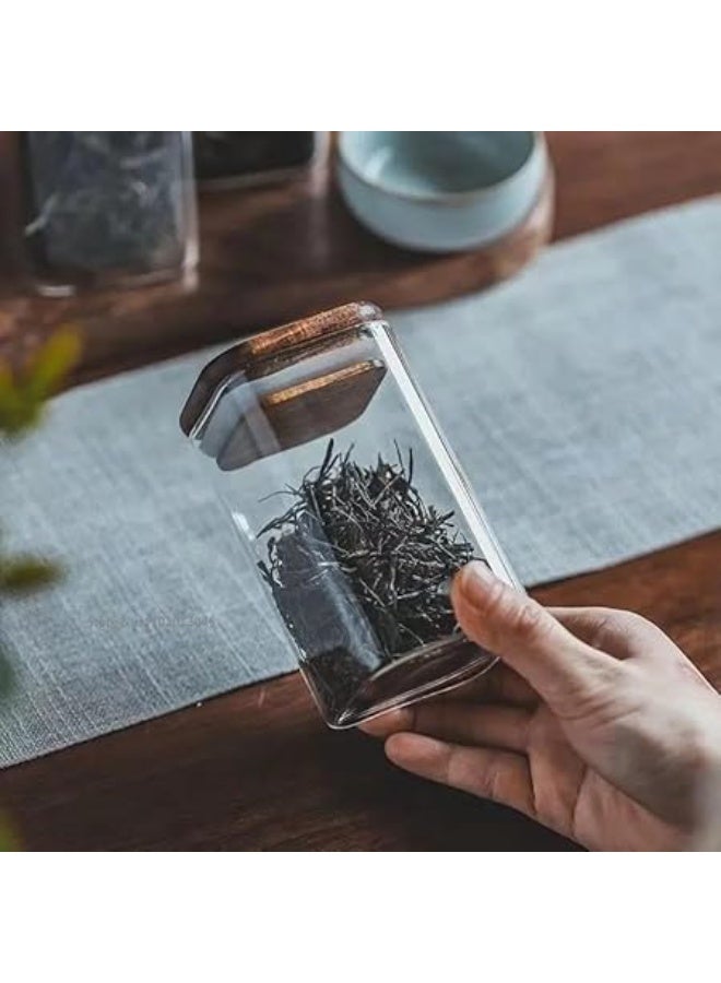 Generic Airtight Glass Food Storage Jar with Bamboo Lid – Clear Canister with Silicone Seal for Pantry, Coffee, Sugar, Tea, Spices & Snacks – Transparent/Bamboo – 1pcs - Image 4